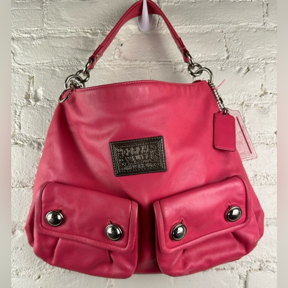 Coach Handbags - Coach Poppy Vintage Hobo Shoulder Bag Hang Tags Hot Pink Silver Hardware